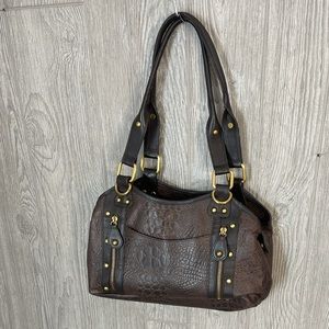 Great American Leatherworks Leather Brown Gold Black Purse